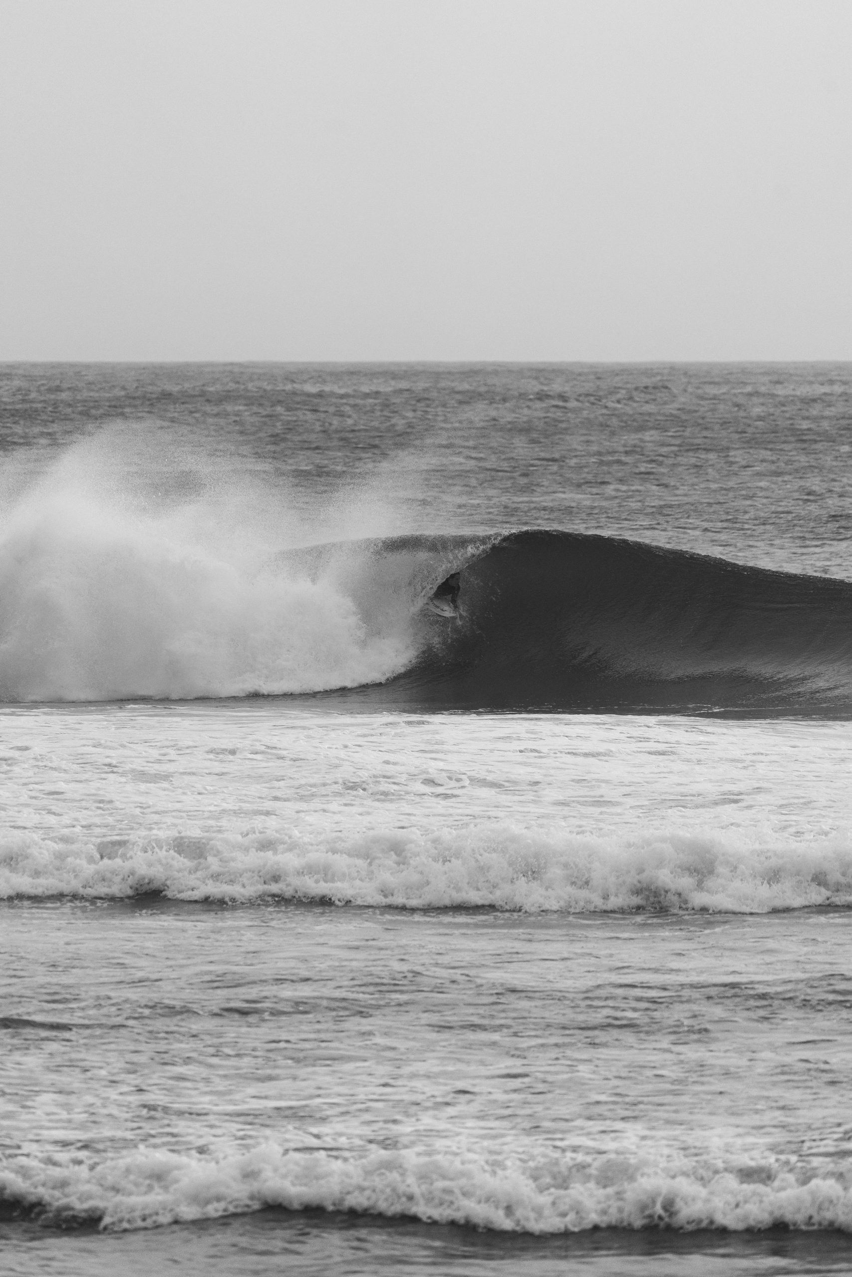 Bodyboarder in the barrel