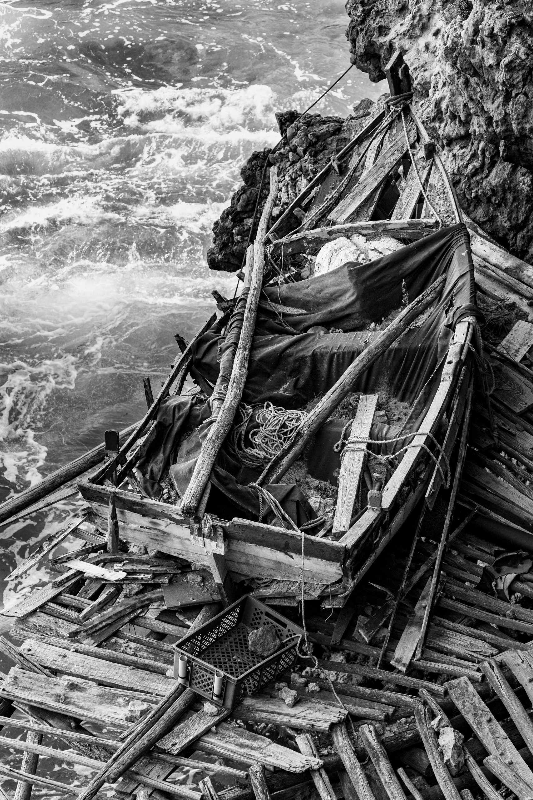Old abandoned fisher boat