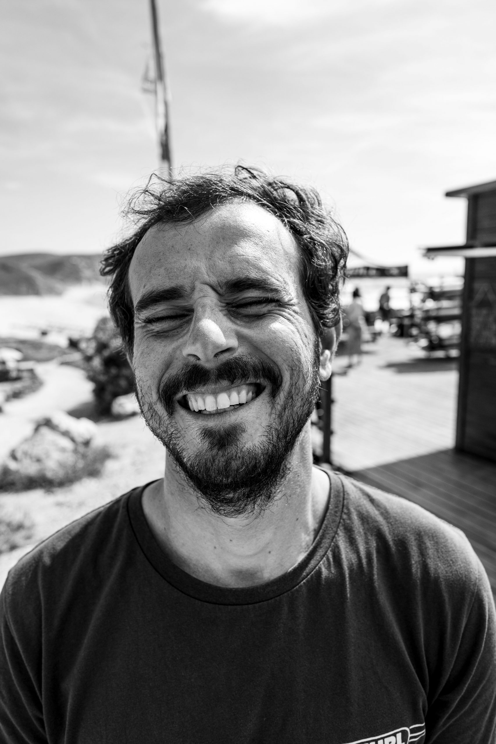 Laughing man with beard